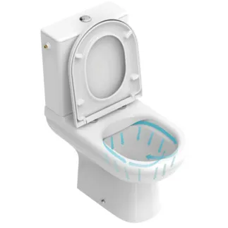 IDEAL STANDARD EXACTO - Stand-WC für Kombination (rückseitig offen) Paket 360x625x780 mm, mechanisch in weiß glänzend - Spülrandlose Spültechnologie RimLS+, SoftClosing WC, EPD #R006901 - Weiß (Alpin)