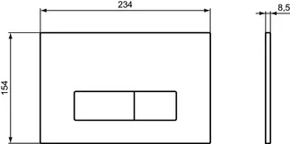 IDEAL STANDARD OLEAS - Mechanische Betätigungsplatte 234x8.5x154 mm, mechanisch in chrom #R0121AA - Chrom, Bild 3