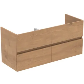 IDEAL STANDARD EUROVIT+ - Waschtisch-Unterschrank 1200x440x550 mm in Hamilton eiche, 4 Schubladen - Grifflos, SoftClosing, Vormontiert #R0267Y8 - Hamilton eiche