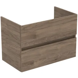IDEAL STANDARD EUROVIT+ - Waschtisch-Unterschrank 800x440x550 mm in nussbaum geflammt, 2 Schubladen - Grifflos, SoftClosing, Vormontiert #R0263Y9 - nussbaum geflammt