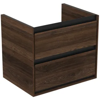 IDEAL STANDARD C.AIR - Waschtisch-Unterschrank 600x440x517 mm in walnuss dekor, 2 Schubladen - SoftClosing, Vormontiert #R0473NE - Nussbaum