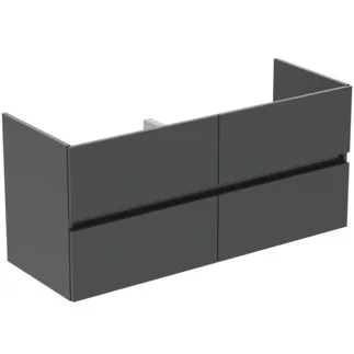 IDEAL STANDARD EUROVIT+ - Waschtisch-Unterschrank 1200x440x550 mm in grau, 4 Schubladen - Grifflos, SoftClosing, Vormontiert, Nachhaltig gewonnenes Holz #R0267TI