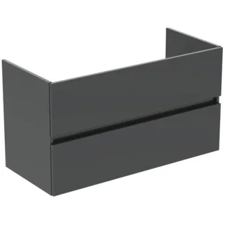IDEAL STANDARD EUROVIT+ - Waschtisch-Unterschrank 1000x440x550 mm in grau, 2 Schubladen - Grifflos, SoftClosing, Vormontiert, Nachhaltig gewonnenes Holz #R0265TI