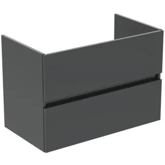 IDEAL STANDARD EUROVIT+ - Waschtisch-Unterschrank 800x440x550 mm in grau, 2 Schubladen - Grifflos, SoftClosing, Vormontiert, Nachhaltig gewonnenes Holz #R0263TI
