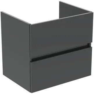 IDEAL STANDARD EUROVIT+ - Waschtisch-Unterschrank 600x440x550 mm in grau, 2 Schubladen - Grifflos, SoftClosing, Vormontiert, Nachhaltig gewonnenes Holz #R0259TI