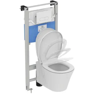 IDEAL STANDARD PROSYS PACKS - Vorwandinstallation Paket, mechanisch in weiß glänzend, horizontaler Ablauf - Spültechnologie AquaBlade, SoftClosing WC #R040601 - Weiß (Alpin)