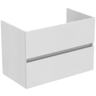 IDEAL STANDARD EUROVIT+ - Waschtisch-Unterschrank 800x440x550 mm in weiß, 2 Schubladen - Grifflos, SoftClosing, Vormontiert, Nachhaltig gewonnenes Holz #R0263WG - Hochglanz weiß lackiert