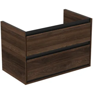 IDEAL STANDARD C.AIR - Waschtisch-Unterschrank 800x440x517 mm in walnuss dekor, 2 Schubladen - SoftClosing, Vormontiert #R0474NE - Nussbaum