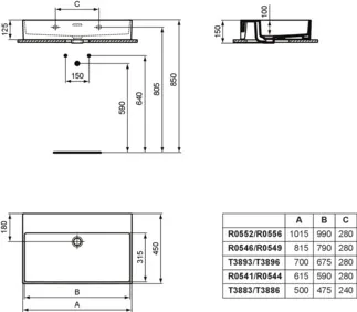 IDEAL STANDARD EXTRA - Waschtisch 1015x450x150 mm in weiß, ohne Hahnloch, mit Überlauf - IdealPlus #R0552MA - Weiß (Alpin) mit Ideal Plus, Bild 6