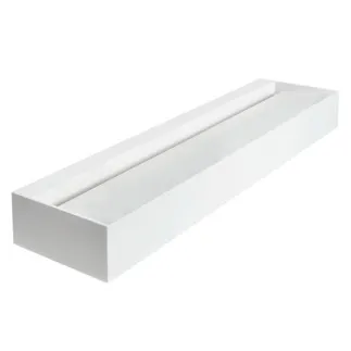 IDEAL STANDARD SILHOUETTE - Reihenwaschtisch 1800x470x200 mm in weiß glänzend, ohne Überlauf, mit Ablaufgarnitur - Antibakteriel #S062601 - Weiß (Alpin)