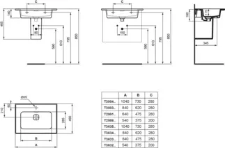 IDEAL STANDARD STRADA II - Möbelwaschtisch 840x460x180 mm in weiß glänzend, 1 Hahnloch, mit Überlauf #T300301 - Weiß (Alpin), Bild 5