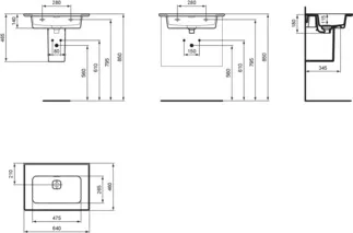 IDEAL STANDARD STRADA II - Möbelwaschtisch 640x460x180 mm in weiß, ohne Hahnloch, mit Überlauf - IdealPlus #T3633MA - Weiß (Alpin) mit Ideal Plus, Bild 6