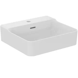 IDEAL STANDARD CONCA - Waschtisch 500x450x145 mm in weiß glänzend, 1 Hahnloch, mit Überlauf #T369001 - Weiß (Alpin)