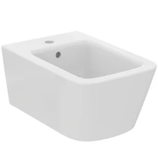 IDEAL STANDARD BLEND CUBE - Wand-Bidet 360x540x250 mm in weiß glänzend, 1 Hahnloch, mit Überlauf #T368701 - Weiß (Alpin)