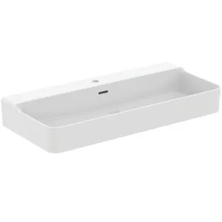 IDEAL STANDARD CONCA - Waschtisch 1000x450x145 mm in weiß seidenmatt, 1 Hahnloch, mit Überlauf #T3693V1 - Seidenweiß