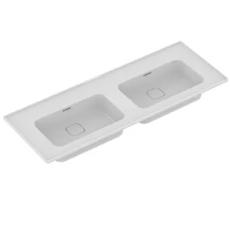 IDEAL STANDARD STRADA II - Doppel- Möbelwaschtisch 1240x460x180 mm in weiß, ohne Hahnloch, mit Überlauf - IdealPlus #T3636MA - Weiß (Alpin) mit Ideal Plus