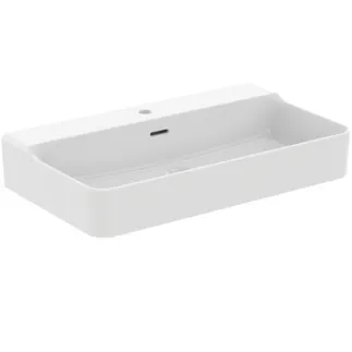 IDEAL STANDARD CONCA - Waschtisch 800x450x145 mm in weiß seidenmatt, 1 Hahnloch, mit Überlauf #T3692V1 - Seidenweiß
