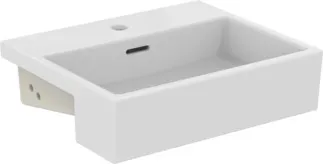 IDEAL STANDARD EXTRA - Halbeinbauwaschtisch 500x420x145 mm in weiß glänzend, 1 Hahnloch, mit Überlauf #T373501 - Weiß (Alpin)