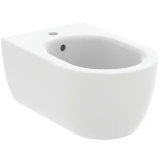 IDEAL STANDARD BLEND CURVE - Wand-Bidet 355x540x250 mm in weiß seidenmatt, 1 Hahnloch, mit Überlauf #T3750V1 - Seidenweiß