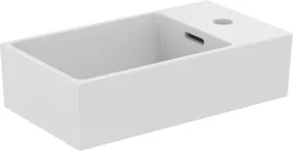 IDEAL STANDARD EXTRA - Handwaschbecken 450x250x150 mm in weiß glänzend, 1 Hahnloch, mit Überlauf - Platzsparender Waschtisch #T373401 - Weiß (Alpin)
