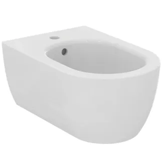 IDEAL STANDARD BLEND CURVE - Wand-Bidet 355x540x250 mm in weiß glänzend, 1 Hahnloch, mit Überlauf #T375001 - Weiß (Alpin)