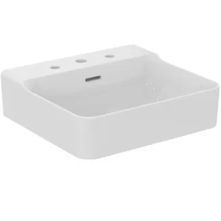 IDEAL STANDARD CONCA - Waschtisch 500x450x165 mm in weiß, 3 Hahnlöcher, mit Überlauf - IdealPlus #T3783MA - Weiß (Alpin) mit Ideal Plus