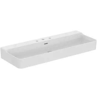 IDEAL STANDARD CONCA - Waschtisch 1200x450x165 mm in weiß, 3 Hahnlöcher, mit Überlauf - IdealPlus #T3840MA - Weiß (Alpin) mit Ideal Plus