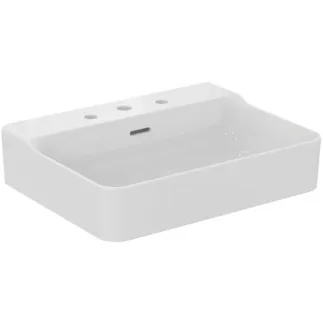 IDEAL STANDARD CONCA - Waschtisch 600x450x165 mm in weiß, 3 Hahnlöcher, mit Überlauf - IdealPlus #T3819MA - Weiß (Alpin) mit Ideal Plus