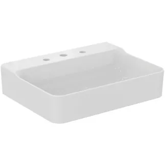 IDEAL STANDARD CONCA - Waschtisch 600x450x145 mm in weiß, 3 Hahnlöcher, ohne Überlauf - IdealPlus #T3824MA - Weiß (Alpin) mit Ideal Plus