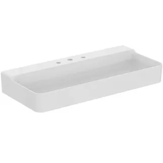 IDEAL STANDARD CONCA - Waschtisch 1000x450x145 mm in weiß, 3 Hahnlöcher, ohne Überlauf - IdealPlus #T3836MA - Weiß (Alpin) mit Ideal Plus