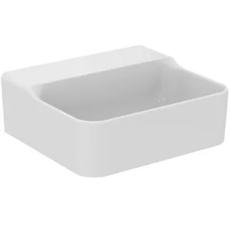 IDEAL STANDARD CONCA - Handwaschbecken 400x350x165 mm in weiß, ohne Hahnloch, ohne Überlauf - Platzsparender Waschtisch, IdealPlus #T3879MA - Weiß (Alpin) mit Ideal Plus