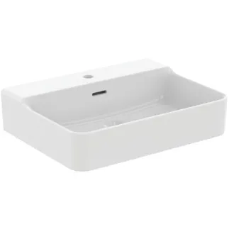 IDEAL STANDARD CONCA - Waschtisch 600x450x165 mm in weiß seidenmatt, 1 Hahnloch, mit Überlauf #T3691V1 - Seidenweiß