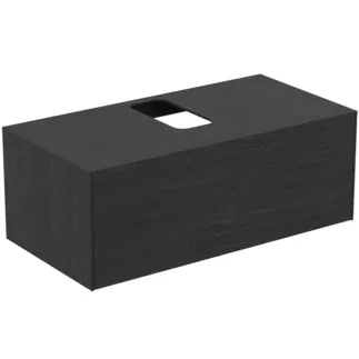 IDEAL STANDARD CONCA - Waschtisch-Unterschrank 1002x505x370 mm in eiche geflammt furnier, 1 Schublade - Grifflos, Vollauszug, Push-to-open, SoftClosing, Vormontiert, Nachhaltig gewonnenes Holz, Echtholzfurnier #T3930Y4 - Eiche geflammt
