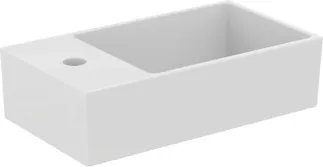 IDEAL STANDARD EXTRA - Handwaschbecken 450x250x150 mm in weiß glänzend, 1 Hahnloch, mit Überlauf - Platzsparender Waschtisch #T373301 - Weiß (Alpin)