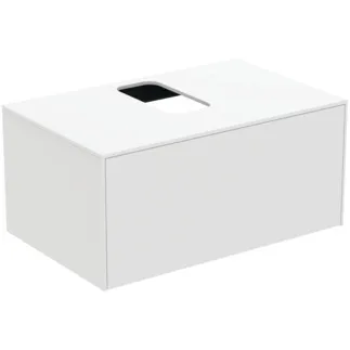IDEAL STANDARD CONCA - Waschtisch-Unterschrank 802x505x370 mm in weiß matt lackiert, 1 Schublade - Grifflos, Vollauszug, Push-to-open, SoftClosing, Vormontiert, Nachhaltig gewonnenes Holz #T3929Y1 - Weiß matt