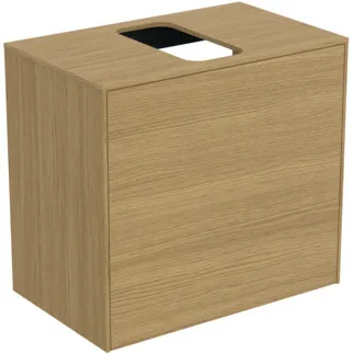 IDEAL STANDARD CONCA - Waschtisch-Unterschrank 602x373x550 mm in eiche hell furnier, 2 Schubladen - Grifflos, Vollauszug, Push-to-open, SoftClosing, Platzsparend, Vormontiert, Nachhaltig gewonnenes Holz, Echtholzfurnier #T3934Y6 - Eiche hell