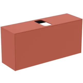 IDEAL STANDARD CONCA - Waschtisch-Unterschrank 1202x373x550 mm in sunset matt lackiert, 2 Schubladen - Grifflos, Vollauszug, Push-to-open, SoftClosing, Vormontiert, Nachhaltig gewonnenes Holz #T3937Y3 - Sunset matt
