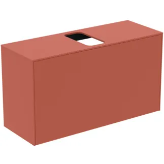 IDEAL STANDARD CONCA - Waschtisch-Unterschrank 1002x373x550 mm in sunset matt lackiert, 2 Schubladen - Grifflos, Vollauszug, Push-to-open, SoftClosing, Vormontiert, Nachhaltig gewonnenes Holz #T3936Y3 - Sunset matt