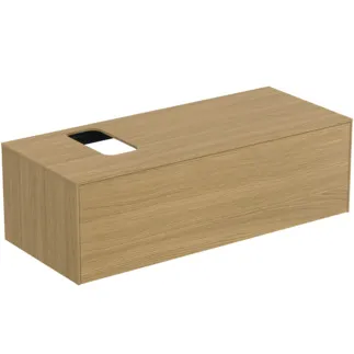 IDEAL STANDARD CONCA - Waschtisch-Unterschrank 1202x505x370 mm in eiche hell furnier, 1 Schublade - Grifflos, Vollauszug, Push-to-open, SoftClosing, Vormontiert, Nachhaltig gewonnenes Holz, Echtholzfurnier #T3932Y6 - Eiche hell