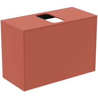 IDEAL STANDARD CONCA - Waschtisch-Unterschrank 802x373x550 mm in sunset matt lackiert, 2 Schubladen - Grifflos, Vollauszug, Push-to-open, SoftClosing, Vormontiert, Nachhaltig gewonnenes Holz #T3935Y3 - Sunset matt