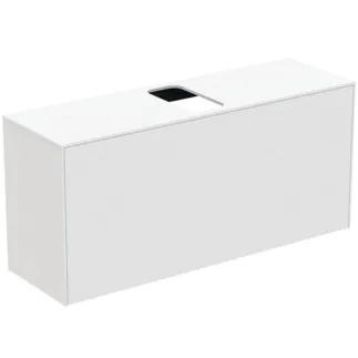 IDEAL STANDARD CONCA - Waschtisch-Unterschrank 1202x373x550 mm in weiß matt lackiert, 2 Schubladen - Grifflos, Vollauszug, Push-to-open, SoftClosing, Vormontiert, Nachhaltig gewonnenes Holz #T3937Y1 - Weiß matt