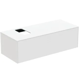 IDEAL STANDARD CONCA - Waschtisch-Unterschrank 1202x505x370 mm in weiß matt lackiert, 1 Schublade - Grifflos, Vollauszug, Push-to-open, SoftClosing, Vormontiert, Nachhaltig gewonnenes Holz #T3932Y1 - Weiß matt