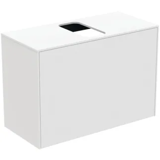 IDEAL STANDARD CONCA - Waschtisch-Unterschrank 802x373x550 mm in weiß matt lackiert, 2 Schubladen - Grifflos, Vollauszug, Push-to-open, SoftClosing, Vormontiert, Nachhaltig gewonnenes Holz #T3935Y1 - Weiß matt