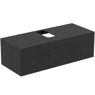 IDEAL STANDARD CONCA - Waschtisch-Unterschrank 1202x505x370 mm in eiche geflammt furnier, 1 Schublade - Grifflos, Vollauszug, Push-to-open, SoftClosing, Vormontiert, Nachhaltig gewonnenes Holz, Echtholzfurnier #T3931Y4 - Eiche geflammt