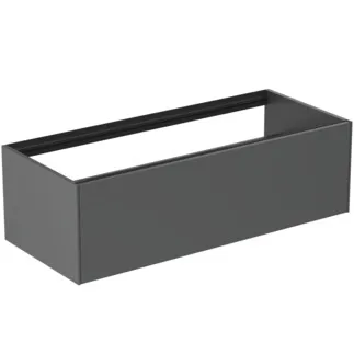 IDEAL STANDARD CONCA - Waschtisch-Unterschrank 1200x505x360 mm in anthrazit matt lackiert, 1 Schublade - Grifflos, Vollauszug, Push-to-open, SoftClosing, Vormontiert, Nachhaltig gewonnenes Holz #T3933Y2 - Anthrazit matt