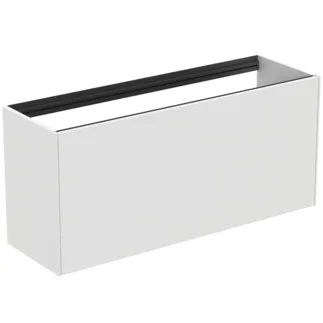 IDEAL STANDARD CONCA - Waschtisch-Unterschrank 1200x373x540 mm in weiß matt lackiert, 2 Schubladen - Grifflos, Vollauszug, Push-to-open, SoftClosing, Vormontiert, Nachhaltig gewonnenes Holz #T3939Y1 - Weiß matt