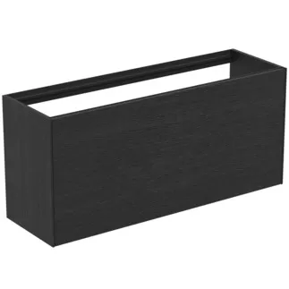 IDEAL STANDARD CONCA - Waschtisch-Unterschrank 1200x373x540 mm in eiche geflammt furnier, 2 Schubladen - Grifflos, Vollauszug, Push-to-open, SoftClosing, Vormontiert, Nachhaltig gewonnenes Holz, Echtholzfurnier #T3939Y4 - Eiche geflammt