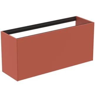 IDEAL STANDARD CONCA - Waschtisch-Unterschrank 1200x373x540 mm in sunset matt lackiert, 2 Schubladen - Grifflos, Vollauszug, Push-to-open, SoftClosing, Vormontiert, Nachhaltig gewonnenes Holz #T3939Y3 - Sunset matt