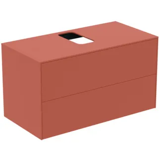 IDEAL STANDARD CONCA - Waschtisch-Unterschrank 1002x505x550 mm in sunset matt lackiert, 2 Schubladen - Grifflos, Vollauszug, Push-to-open, SoftClosing, Vormontiert, Nachhaltig gewonnenes Holz #T3942Y3 - Sunset matt