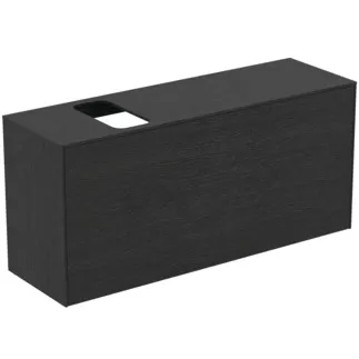 IDEAL STANDARD CONCA - Waschtisch-Unterschrank 1202x373x550 mm in eiche geflammt furnier, 2 Schubladen - Grifflos, Vollauszug, Push-to-open, SoftClosing, Vormontiert, Nachhaltig gewonnenes Holz, Echtholzfurnier #T3938Y4 - Eiche geflammt